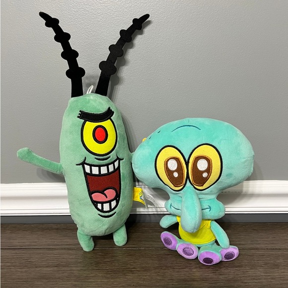SpongeBob SquarePants Plush Set: Plankton Squidward Stuffed